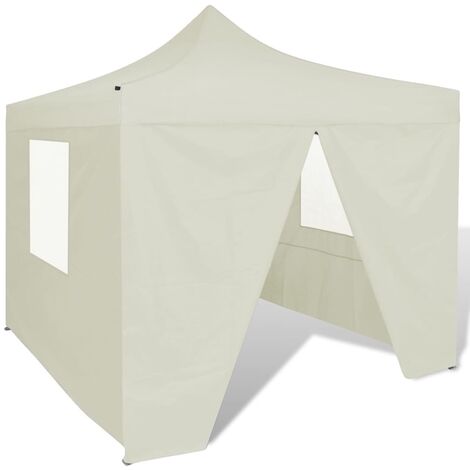 Tente de réception pliable Style Moderne - Tonnelle Barnum - Pavillon de Jardin - avec 4 parois Crème 3 x 3 m Chic-181148 (1/5)