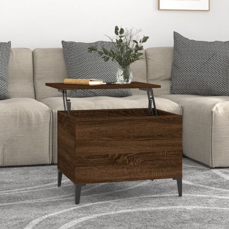 Table basse Table d’Appoint salon, style industriel Chêne marron 60x44,5x45 cm Bois d'ingénierie BV66674 (1/5)