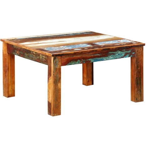 Table basse de salon Bout de canapé Tables d'appoint pour chambre carrée Bois de récupération XTT608 (1/5)
