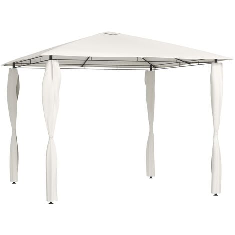 Belvédèr de jardin, Belvédère de barbecue, Tonnelle et Pergola de jardinavec revêtement de poteaux 3x3x2,6 m Crème 160 g/m² NKK93829 (1/5)