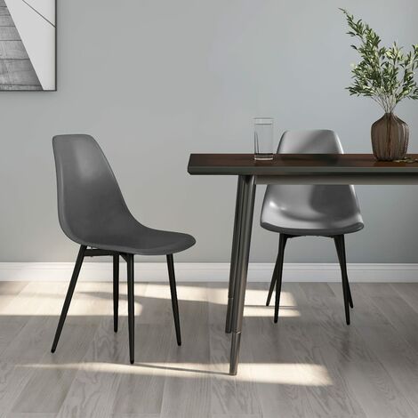 Chaises à manger, Chaises à dîner, Fauteuils de Relaxation lot de 2 gris PP BGT44958 (1/5)