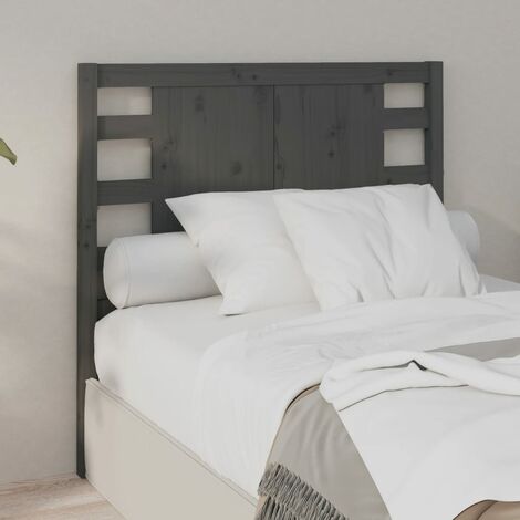 Tête de lit pour lit simple, Cadre de lit, Tableau décoratif de chevet Gris 96x4x100 cm Bois massif de pin CDE39097 (1/5)