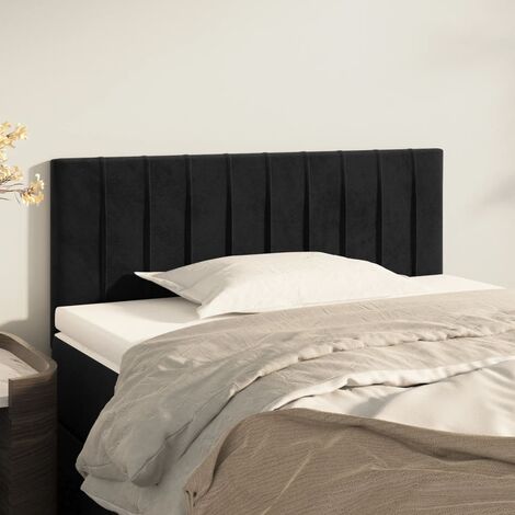 Tête de lit magnifique - Armoire de Tête de lit pour Chambre - Noir 80x5x78/88 cm Velours -38369 (1/5)