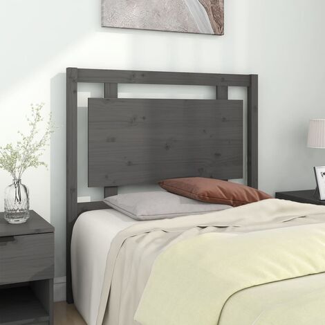 Tête de lit pour lit simple, Cadre de lit, Tableau décoratif de chevet Gris 95,5x4x100 cm Bois massif de pin CDE60944 (1/5)