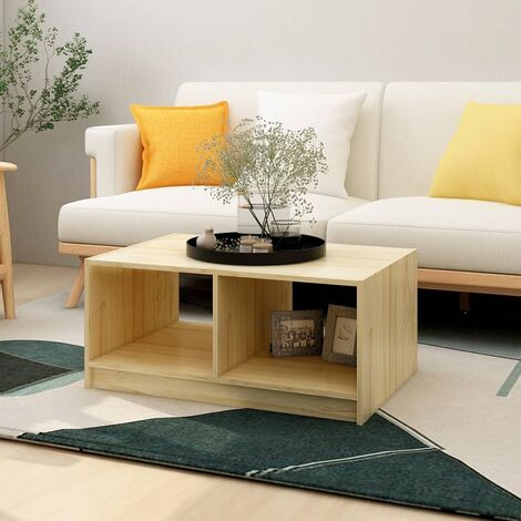 Table Basse de Salon Élégante,Table Canapé 75x50x33,5 cm Bois de pin massif -FR72198 (1/5)