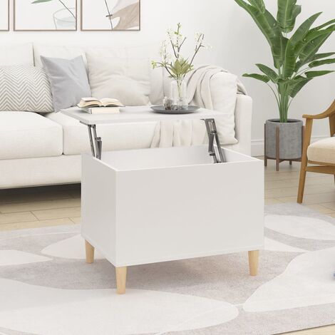 Table basse Table d’Appoint salon, style industriel Blanc 60x44,5x45 cm Bois d'ingénierie BV80175 (1/5)