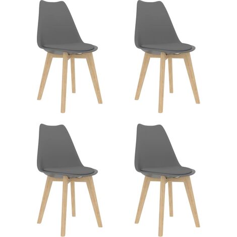 Lot de 4 Chaises de salle à manger, Chaise à dîner, Fauteuils de Relaxation Gris Plastique BGT85693 (1/5)