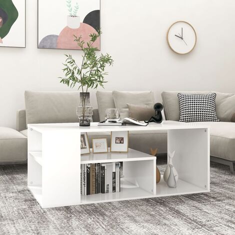 Table Basse de Salon Élégante,Table Canapé Blanc 100x50x40 cm Aggloméré -FR69277 (1/5)