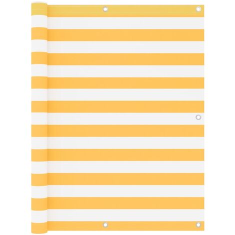 Écran de balcon,Brise-vue UV Protection Blanc et jaune 120x300 cm Tissu Oxford -76543 (1/5)