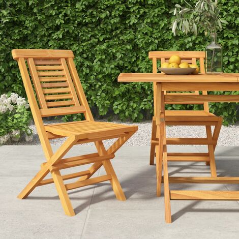 Chaises de jardin pliantes 2 pcs,Fauteuils d'extérieur 47x63x90 cm bois massif teck -TF44763 (1/5)