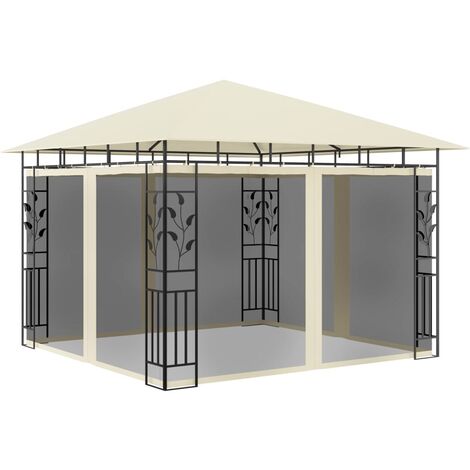 Belvédère de Jardin avec moustiquaire 3x3x2,73 m Crème 180 g/m² - DH10103 (1/5)
