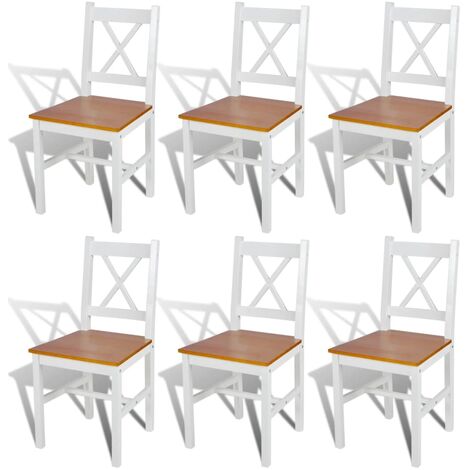 Chaises à manger, Chaises à dîner, Fauteuils de Relaxation lot de 6 blanc pinède BGT88949 (1/5)