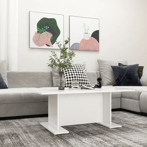 Table Basse de Salon Élégante,Table Canapé Blanc 103,5x60x40 cm Aggloméré -FR80229 (1/5)