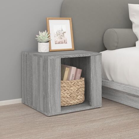 Table de chevet Industriel Table d'Appoint Table de nuit Sonoma gris 41x40x36 cm Bois d'ingénierie -BV32111 (1/5)