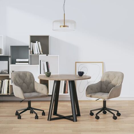 Chaises à manger, Chaises à dîner, Fauteuils de Relaxation pivotantes lot de 2 Gris clair Velours BGT49599 (1/5)