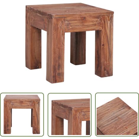 The Living Store Table basse 30x30x30 cm bois d'acajou massif - Table Basse - Table D'appoint - Meubles En Bois - Mobilier Design - Acacia Massif (1/5)