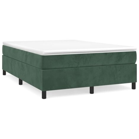 Soldes - Couchage Sommier à ressorts de lit Vert foncé 140x190 cm Velours,design Pratique Deco530636 (1/5)