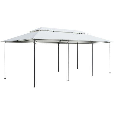 Belvédère de jardin, Belvédère de barbecue, Tonnelle et Pergola de jardin 600x298x270 cm Blanc 180 g/m² NKK35286 (1/5)