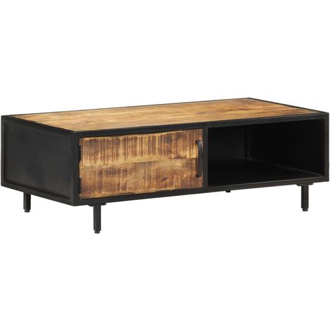 Table basse de salon Bout de canapé Tables d'appoint pour chambre - 105x50x35 cm Bois de manguier brut XTT25400 (1/5)