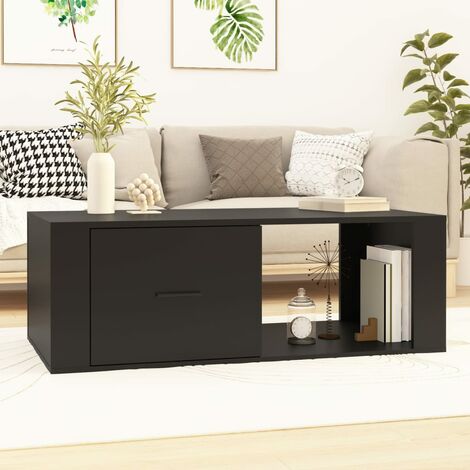 Table Basse de Salon Élégante,Table Canapé Noir 100x50,5x35 cm Bois d'ingénierie -FR92919 (1/5)