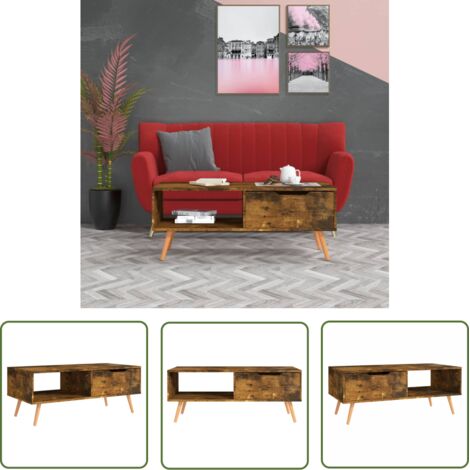 Furniture Limited - Table basse Chêne fumé 100x49,5x43 cm Bois d' (1/5)