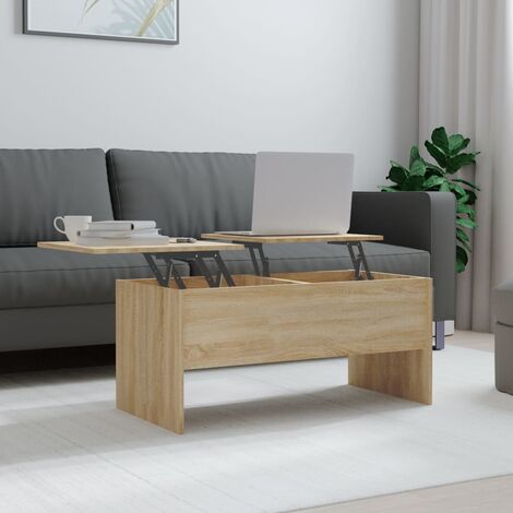 Table Basse de Salon Élégante,Table Canapé Chêne sonoma 102x50,5x46,5 cm Bois d'ingénierie -FR51794 (1/5)