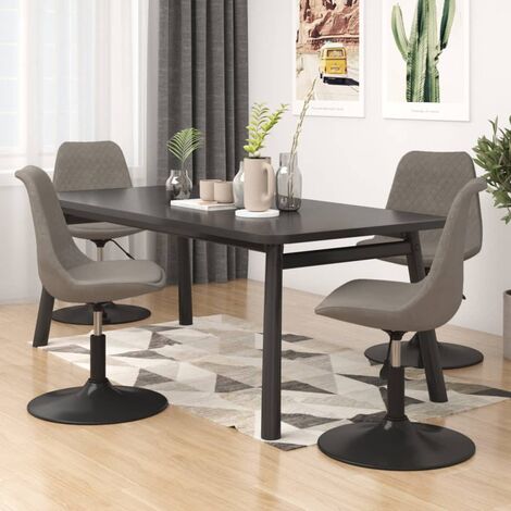 Chaises à dîner,Chaises à manger, Fauteuils de Relaxation pivotantes 4 pcs Gris clair Velours BGT54569 (1/5)