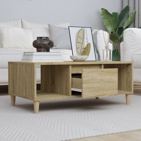 Table Basse de Salon Élégante,Table Canapé Chêne sonoma 90x50x36,5 cm Bois d'ingénierie -FR35619 (1/5)