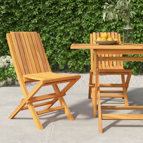 Chaises de jardin pliantes 2 pcs,Fauteuils d'extérieur 47x47x89 cm bois massif teck -TF92306 (1/5)