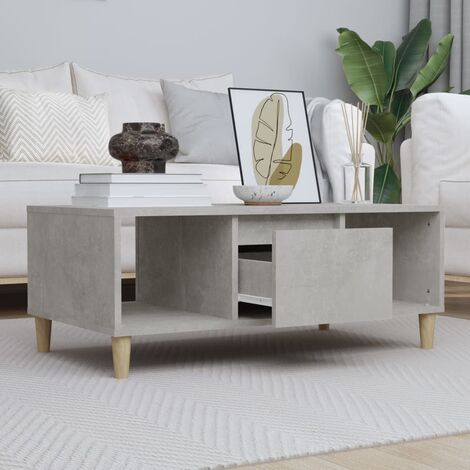 Table Basse de Salon Élégante,Table Canapé Gris béton 90x50x36,5 cm Bois d'ingénierie -FR72141 (1/5)