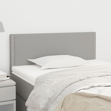 Tête de lit pour lit simple, Cadre de lit, Tableau décoratif de chevet Gris clair 90x5x78/88 cm Tissu CDE36738 (1/5)
