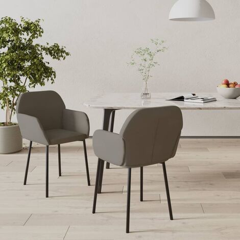 Lot de 2 Chaises à manger,Chaises de salle à manger Gris foncé Velours HH43372 (1/5)