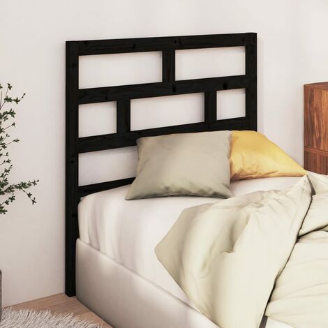 Tête de lit magnifique - Tête de lit - Meuble de Chambre - Noir 106x4x100 cm Bois massif de pin -23400 (1/5)