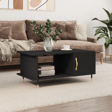 Table Basse de Salon Élégante,Table Canapé noir 90x50x40 cm bois d'ingénierie -FR15412 (1/5)