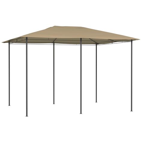 Belvédère de jardin, Belvédère de barbecue, Tonnelle et Pergola de jardin 3x4x2,6 m Taupe 160 g/m² NKK36004 (1/5)