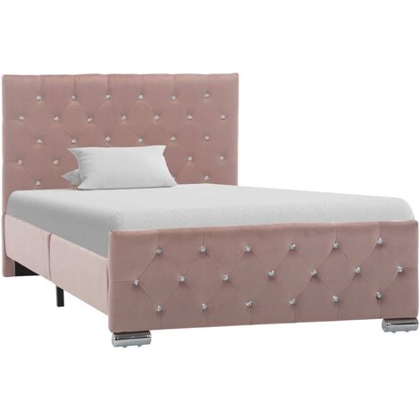 Lit Adulte magnifique - Cadre de lit pour Chambre,Matériau durable Rose Velours 100 x 200 cm -38162 (1/5)