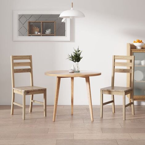 Chaises à manger, Chaises à dîner, Fauteuils de Relaxation lot de 2 bois d'acacia solide BGT33739 (1/5)