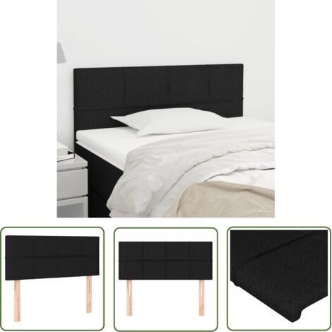 The Living Store Tête de lit Noir 100x5x78/88 cm Tissu - Tête De Lit - Literie - Meuble De Chambre - Têtière De Lit - Décoration Chambre (1/5)