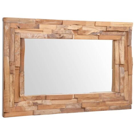 Miroir décoratif,Miroir Mural Teck 90 x 60 cm Rectangulaire DYHB927175 (1/5)