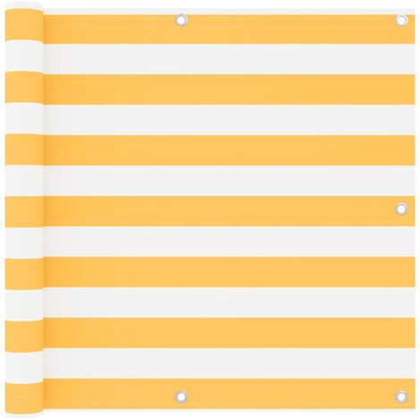 Écran de balcon,Brise-vue UV Protection Blanc et jaune 90x400 cm Tissu Oxford -43976 (1/5)