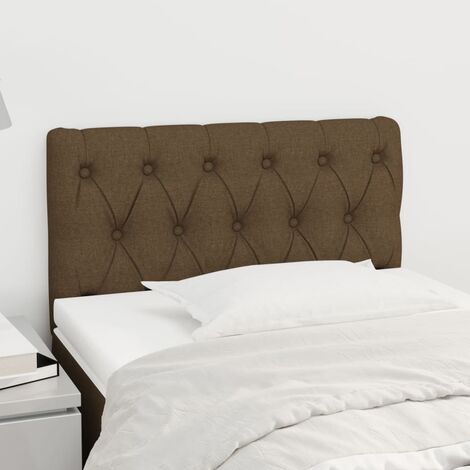 Tête de lit pour lit simple, Cadre de lit, Tableau décoratif de chevet Marron Foncé 80x7x78/88 cm Tissu CDE90531 (1/5)
