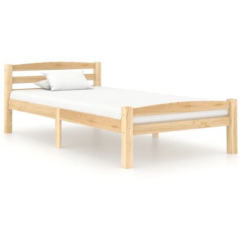 Lit adulte Moderne - Cadre de lit pour Adultes, Enfants pour Couchage Bois de pin massif 100x200 cm -60454 (1/5)