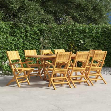Chaises de jardin pliantes 8 pcs,Fauteuils d'extérieur 55x61x90 cm bois massif teck -TF93385 (1/5)