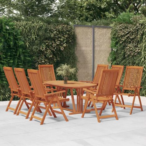 8 pcs Chaises de jardin pliables, Fauteuils Extérieur, Sièges confortable Bois d'eucalyptus massif BGT46261 (1/5)