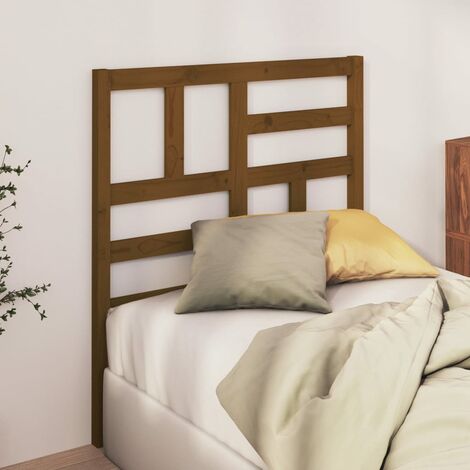 Tête de lit pour lit simple, Cadre de lit, Tableau décoratif de chevet Marron miel 81x4x104 cm Bois massif de pin CDE91763 (1/5)