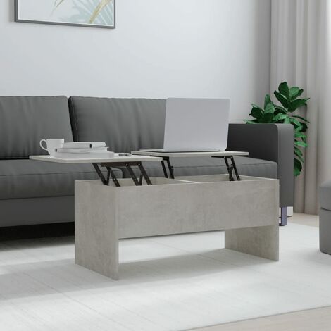Table Basse de Salon Élégante,Table Canapé Gris béton 102x50,5x46,5 cm Bois d'ingénierie -FR24837 (1/5)