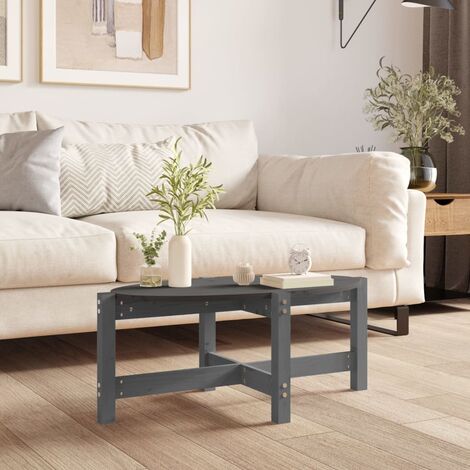 Table Basse de Salon Élégante,Table Canapé Gris 87x48x35 cm Bois massif de pin -FR47820 (1/5)