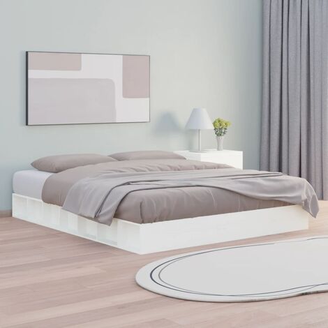Lit adulte - Cadre de lit pour Adultes, Enfants Blanc 120x200 cm Bois massif -22906 (1/5)