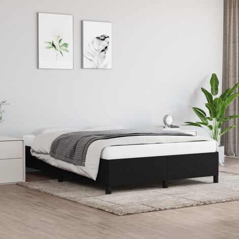 Lit double-140 x 190 cm, Cadre de lit, Lit adulte, Structure de lit Noir 140x190 cm Tissu PDKEI26973 (1/5)