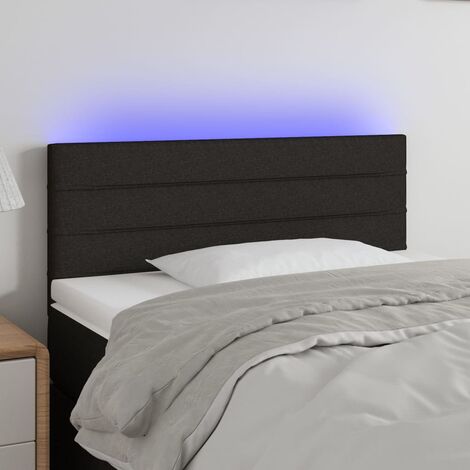 Tête de lit Décoratif à LED Noir 100x5x78/88 cm Tissu -BV71734 (1/5)